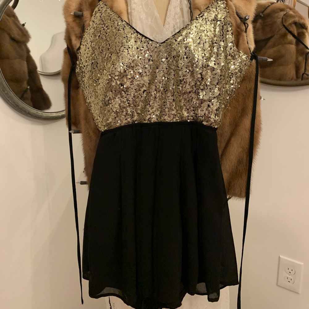 NEW, Gold sequin tank romper !